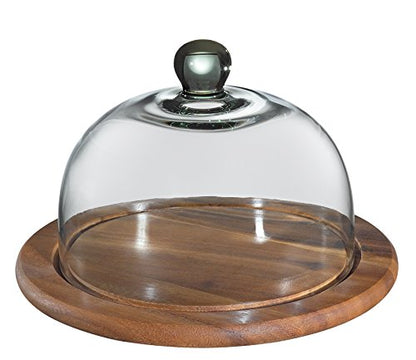 Zassenhaus Cheese Dome with Glass Cover, Acacia, Ø 30 x 20 cm