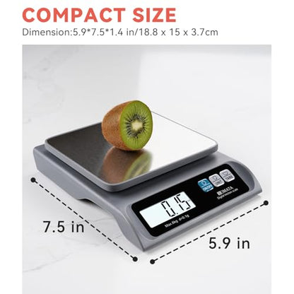 BOMATA 0.1g/ 13lb Food Scale, USB Rechargeable, Digital Kitchen Scale with Removable Stainless Steel Pan, Backlit LCD Display, for Cooking, Baking B621 Grey - color: Grey Rechargeable
