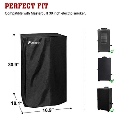 Esinkin 30-Inch Electric Smoker Cover for Masterbuilt Electric Smoker, Dust UV Durable Waterproof and Conveninet, Black - size: 30 Inch