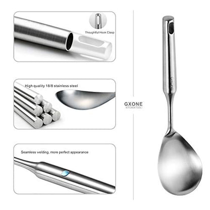 Cooking Spoon,304 Stainless Steel Large Serving Spoons,Silver/12.6Inch - style: Cooking Spoon