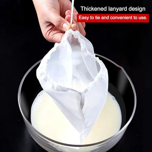 Multi-Purpose Filter Bag, 3 Pack 100 Micron Fine Mesh Strainer - Reusable Nut Milk Bag for Soy Milk, Juice, Wine, Coffee, Tea & Cheese Making - Kitchen Food Grade Nylon Filter