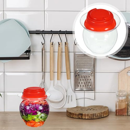 1l Plastic Pickling Jar with Inner and Infrared Sealed Lid, Household Vegetable Fermenting Jar for Kimchi and Sauerkraut Storage