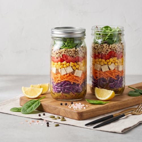 CycleMore Mason Jars 32 oz Wide Mouth, 6 Pack Glass Jars with ml Measurements and Silver Split Lids, Quart Mason Jars for Sourdough Starter, Pickles, Fermenting and Storage - size: 32 oz - 6 Pack