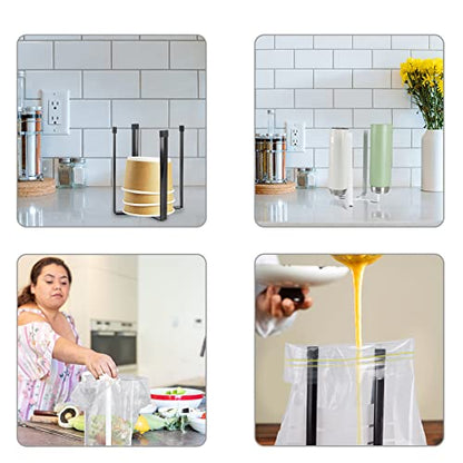 Kitchen Stand Holder, Plastic Bag Drying Rack, Multifunctional Countertop Cups Bottles Drying Rack for Plastic Bags, Bottles and Cups, Shelf Trash Bag (Black) - color: Black