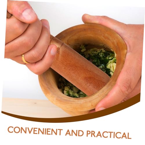 INOOMP Wooden Pestle Rod Lightweight Ergonomic Kitchen Gadget for Garlic Mashing Sauerkraut Pounder Food Grinding Stick for Sauces Purees and Pastes Random Color