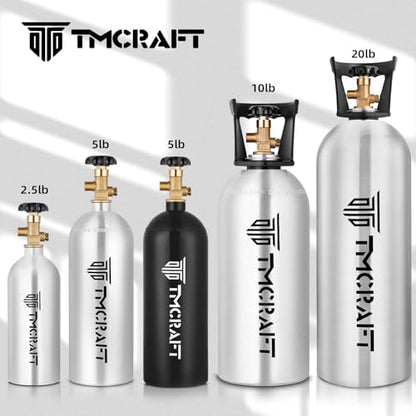 TMCRAFT 10lb CO2 Tank, High Strength Aluminum Alloy Cylinder with CGA-320 Valve, DOT Approved Cylinder for Kegerator kit and Draft Beer Dispensing