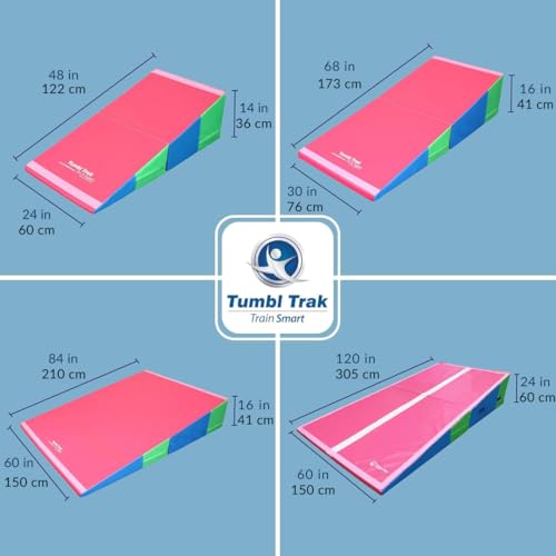 Tumbl Trak Folding Incline Mat - color: Bright Pastel, size: 30 in x 68 in x 16 in