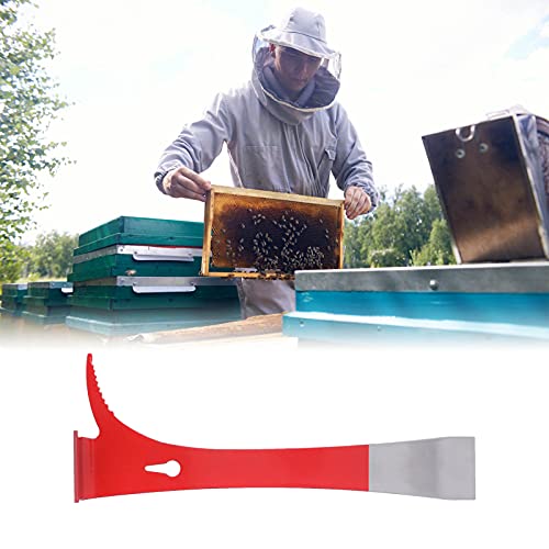 Stainless Steel Hive Tool Scraper for Beekeeping, Multifunctional Beehive Frame Pry Bar Wax Propolis Scraper with Hanging Hole for Beekeepers