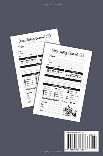 Cheese Tasting Journal: Cheese tasting record logbook and notebook | 120 pages | Size 6x9 in | For cheese lovers.