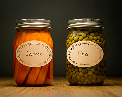 MONEST Waterproof & Oil Resistant Jar & Lid Stickers - Pantry/Canning, Spice & Bottle Labels (Golden Flower 2x3) - style: Golden Flower 2x3