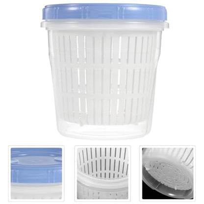 Cabilock Airtight Pickling Jar with Strainer Insert Food Storage Container for Vegetables Fruits and Snacks Sealed Kimchi Keeper Blue Color
