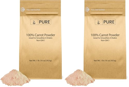 PURE ORIGINAL INGREDIENTS Carrot Powder (1 lb) Smoothies & Shakes, Sauces, No Fillers Or Additives (Pack of 2) - size: 16 Ounce (Pack of 2)
