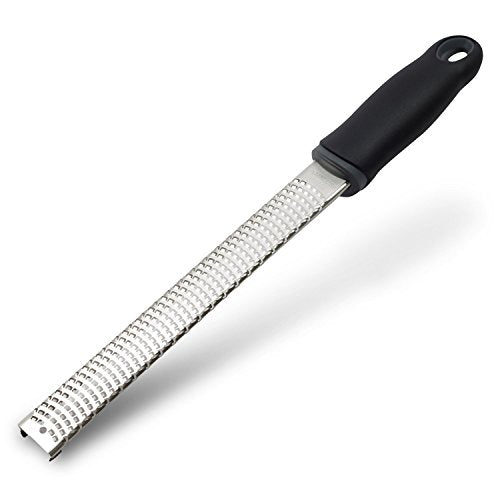 Lemon Zester, Stainless Steel Kitchen Cheese Grater, Plastic Cover Ergonomic Soft Black Handle - color: B-Black