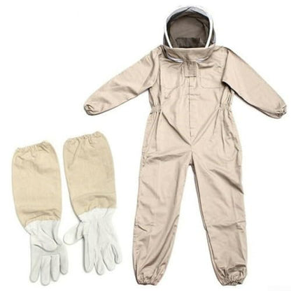 Full Body for beekeeping Suit with Gloves XL - 3 Layer Ventilated Sting Proof Bee Suit for Men Women - Cotton Apiary Jacket with Removable Hood