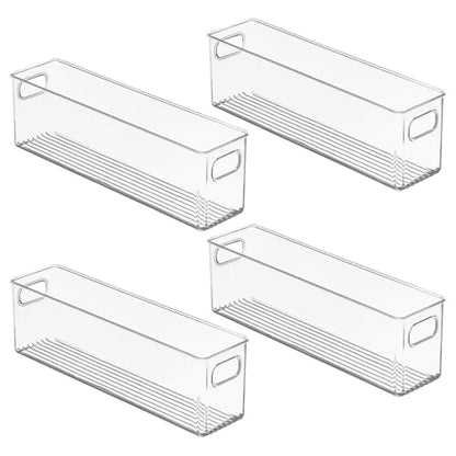 MDesign Kitchen Food Storage Plastic Storage Box - size: 15.38 x 3.75 x 4.75