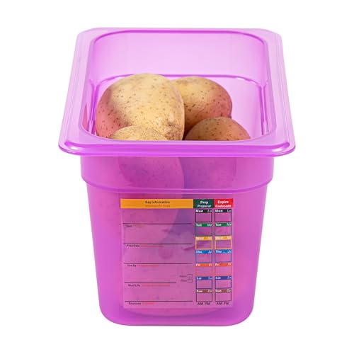 Restaurantware Food Storage Container 1 Pack of 3.9 qt Plastic Stackable Microwave-Safe Bin Dishwasher Safe Freezer Safe Purple Containers for Kitchen Storage - size: 1/4 Size