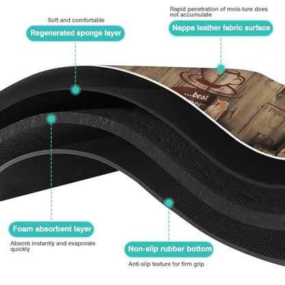 Absorbent Coffee Bar Mat for Espresso Machine Countertops - Rubber Backed Draining Pad - Fit Under Coffee Maker - 20x12in - color: Coffee-6