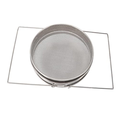 Stainless Steel Honey Strainer Double Sieve, Beekeeping Honey Filter with Extendable Arm, Dual Mesh Debris Strainer for 5 Gallon Buckets, Rust - Stainless Steel Bee Equip