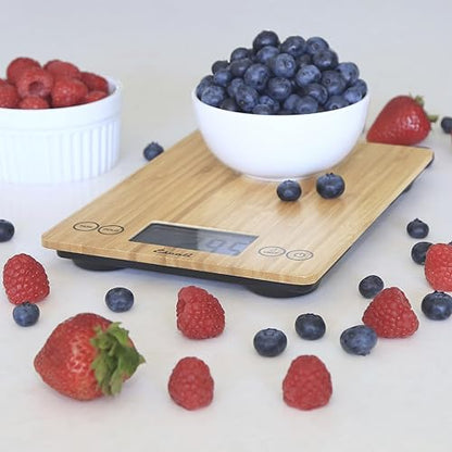 Escali Arti Digital Food Scale, Multi-Functional Kitchen Appliance, Precise Weight Measuring and Portion Control, Baking and Cooking Made Simple, Tempered Glass, Bamboo - color: Bamboo