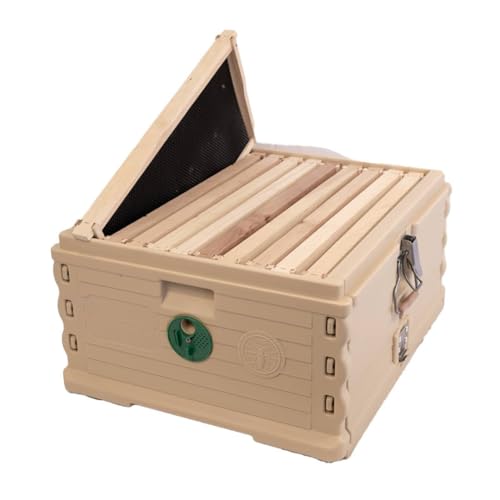 Apimaye Insulated Deep Super with 10 Wood Frames with Premier Double Waxed Foundation. (Tan Body Green Entrance) - color: Tan Body Green Entrance