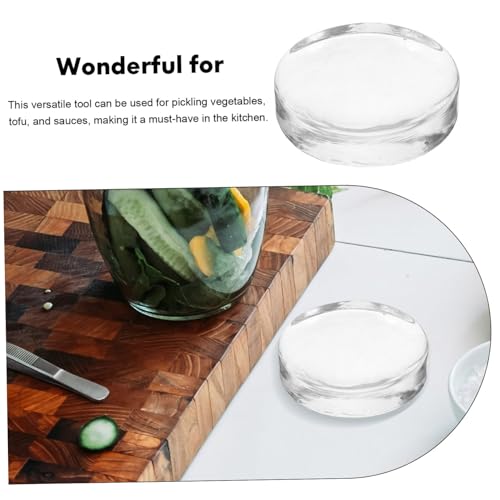 Hemobllo Glass Fermenting Weight for Wide Mouth Jars Pickle Jar Weight Stone for Sauerkraut Kimchi Natural Round Accessory for Fermentation