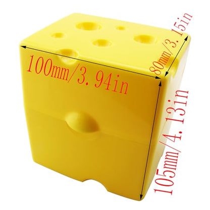 LQ Industrial 105x100x80mm Yellow ABS Plastic Flip Top Cheese Container Suitable for Refrigerators Freezers Dishwashers
