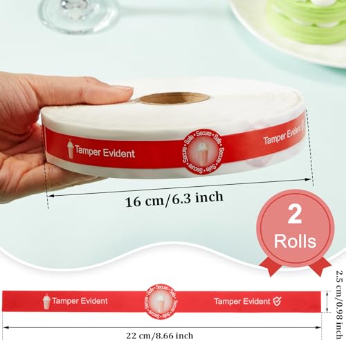Zonon 600 Pcs Safe Secure Tamper Evident Seals for Drink Lids, Food Delivery Stickers Sealed for Freshness Labels Drink Food Coffee Milk Tea Ice Cream Seal Stickers 600 Pieces Per Roll (Red) - color: Red