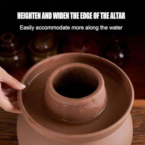 Ceramic Pickle Jar with Lid,Traditional Large Fermenting Jar, Sealing Pickle Jar Chinese Fermenting Crock with Water Seal Airlock Lid for Pickling Kimchi Sauerkraut(Size:8kg capacity) - size: 8kg capacity