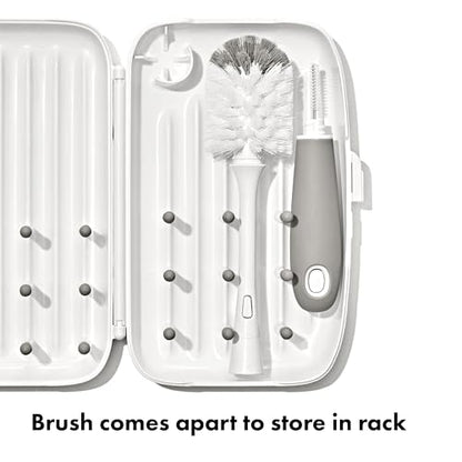 OXO Tot Travel Size Drying Rack with Bottle Brush- Gray - color: Gray