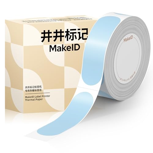 MakeID S1/S1 PRO Label Tape Blue, Thermal Paper Self-Adhesive Laminated Label Tape Replacement, 15 x 50 mm (0.59 x 1.97 Inch) 140 Tapes/Roll - color: Blue, size: 15mm*50mm