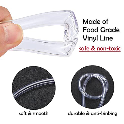 Beer Line 3 Feet-Clear Vinyl Tubing Hose with Stainless Steel Barb Fitting | LitKiwi Draft Beer Line with Connectors,5/16"ID 7/16"for Beer Tap Tower Keg Homebrewing - size: 3 Feet Tube & Fitting