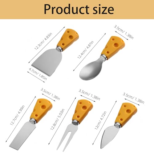 BUDOME Cheese Knife, 5 Piece Cheese Knives Set, Mini Premium Stainless Steel Cheese Knife Set, Cheese Knives for Charcuterie Board - Charcuterie Boards Accessories