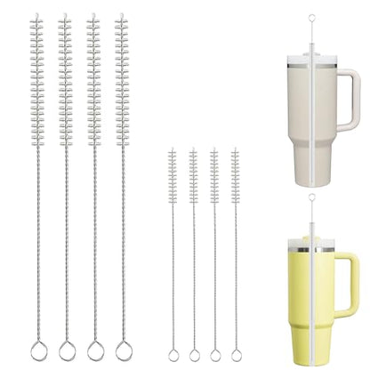 Straw Brush Cleaner for Baby Bottles,Stanley Straw Cleaner Brush 8 inch for 20oz Stanley Mugs, Straw Cleaner Brush Extra Long 12-inch,Straw Cleaner with 304 Stainless Steel Wire(8 Pack).