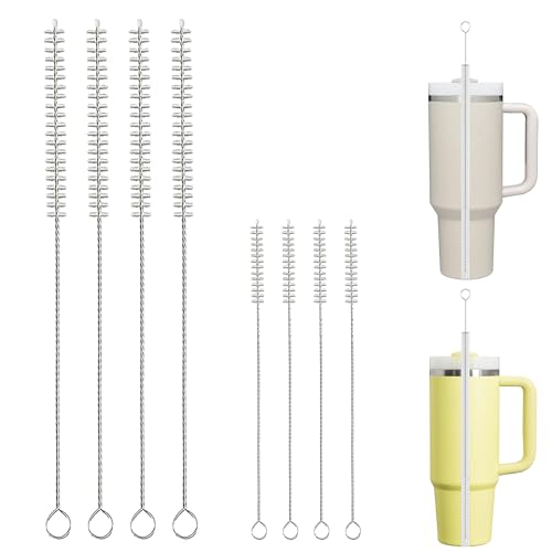 Straw Brush Cleaner for Baby Bottles,Stanley Straw Cleaner Brush 8 inch for 20oz Stanley Mugs, Straw Cleaner Brush Extra Long 12-inch,Straw Cleaner with 304 Stainless Steel Wire(8 Pack).