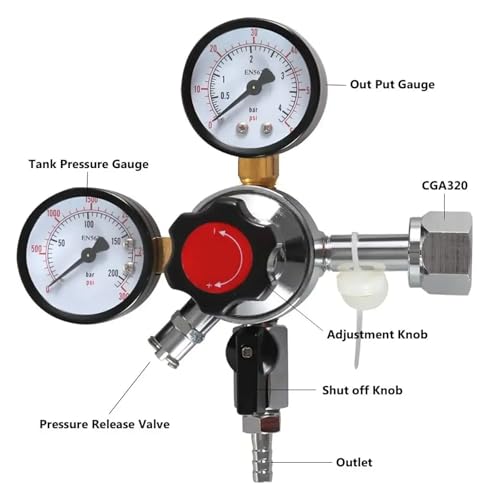 Home Brewing CO2 Regulator Home Brewing Kit, Beer Regulator, Co2 Pressure Regulator with Safety Pressure Relief Valve Brewing Accessories