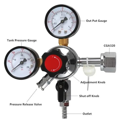 Home Brewing CO2 Regulator Home Brewing Kit, Beer Regulator, Co2 Pressure Regulator with Safety Pressure Relief Valve Brewing Accessories