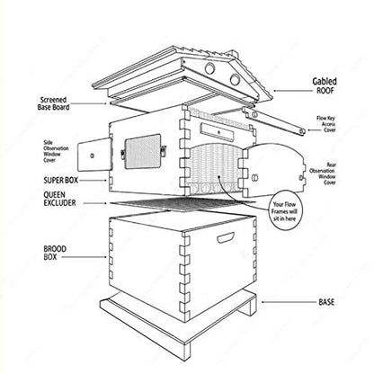 Auto Beehive Frame Comb - 7Pcs Automatic Wooden Beehive House, Auto Honey Hive Beehive Frames, Beekeeping Wooden House Beehive Boxes, Beehives and Supplies Starter Kit for Beekeepers
