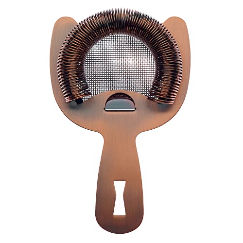 Barfly Fine Mesh Spring Strainer, Antique Copper - color: Antique Copper