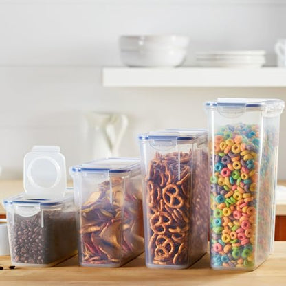 LocknLock Easy Essentials Pantry Food Storage Container Set/Food Storage Bin Set, Rectangular, BPA-free/Dishwasher Safe, 4 Piece - Clear - size: 4 Piece Set (Multi Size)