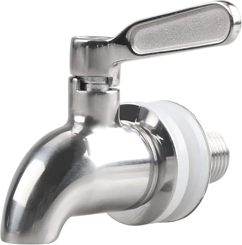 Spigot For Beverage Dispenser 2pcs Drink Dispenser Spigot Champagne Stainless Steel Tap Replacement for Beverage and Glass Jar Bottle(Silver) - color: Silver