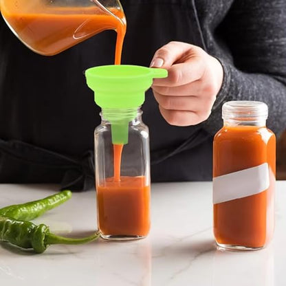 Upgrade Kitchen Funnel Set 3 Pack, Small and Large, Kitchen Gadgets Accessories Silicone Funnels for Filling Water Bottle Liquid Transfer Food Grade (D) - color: D