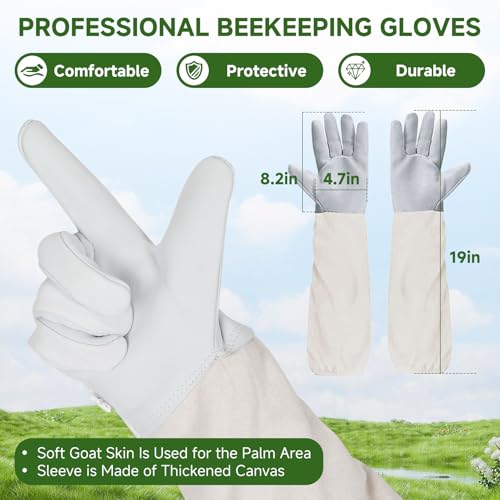 Upgraded Bee Suit for Men & Women Sting Proof, Thickened Ventilated Beekeeper Suit with Gloves & Round Veil, Full Protection Beekeeping Suits(XXL 5'11"-6'3") - size: Thickened XXL