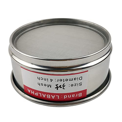 LABALPHA 325 Mesh Lab Sieves, Test Sieve #325 Mesh, 4'' Diameter, 304 Stainless Steel Wire Cloth (0.045mm) - size: 325 mesh (0.045mm)