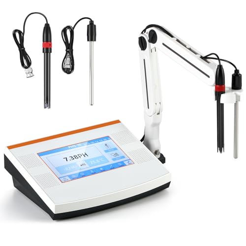 Benchtop pH Meter with Custom Calibration - 0.01pH Accuracy, Flexible 2-Point, Supports Non-Standard Buffers, Auto/Manual Temp Comp, 0-16pH Range, Lab/Industrial Analyzer