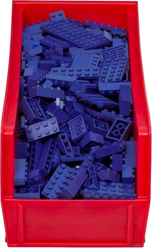 Akro-Mils 30234 AkroBins Plastic Storage Bins, Space-Saving Stackable Bins for Garage, Pantry, Craft Organization, 15" x 5" x 5", Red, 12-Pack - color: Red