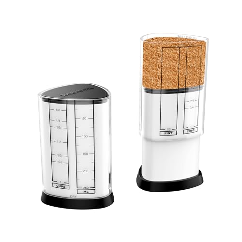 KitchenArt 1 Cup Tri Adjust A-Cup, Easy Pour Adjustable Measuring Cup | No Mess Measuring & Pouring | Includes Measurment Conversions | Measures 1/8 Cup to 1 Cup | Works With Dry & Wet Ingredients - size: 1 Cup