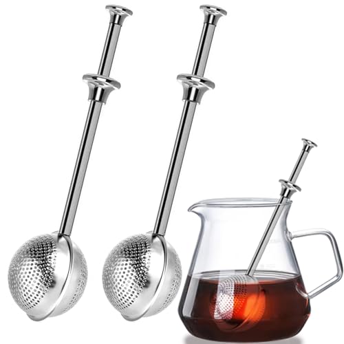 2pack Tea Ball, tea infuser for loose leaf tea, tea strainers for loose tea, stainless steel tea strainer, loose leaf tea steeper, easy clean, tea fine mesh strainer reusable - color: primary color
