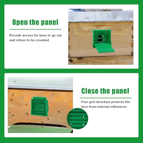8 Pcs Bee Hive Entrance Reducer, Portable Beehive Entrance Reducer, Green Square Bee Hive Mouse Guards, Entrance Gate Bee Supplies for Beekeepers Beekeeping Tool - color: Green