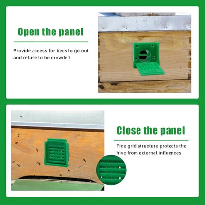 8 Pcs Bee Hive Entrance Reducer, Portable Beehive Entrance Reducer, Green Square Bee Hive Mouse Guards, Entrance Gate Bee Supplies for Beekeepers Beekeeping Tool - color: Green