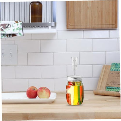 Mason Jar Fermentation Lid Kit 87mm Wide Mouth with Airlock Fermenter Jar Lids for Pickles and Vegetable Fermenting Home Canning Set and 1 Fermentation Tool Random Color